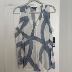 Nic & Zoe Blue and White Womens Blouse